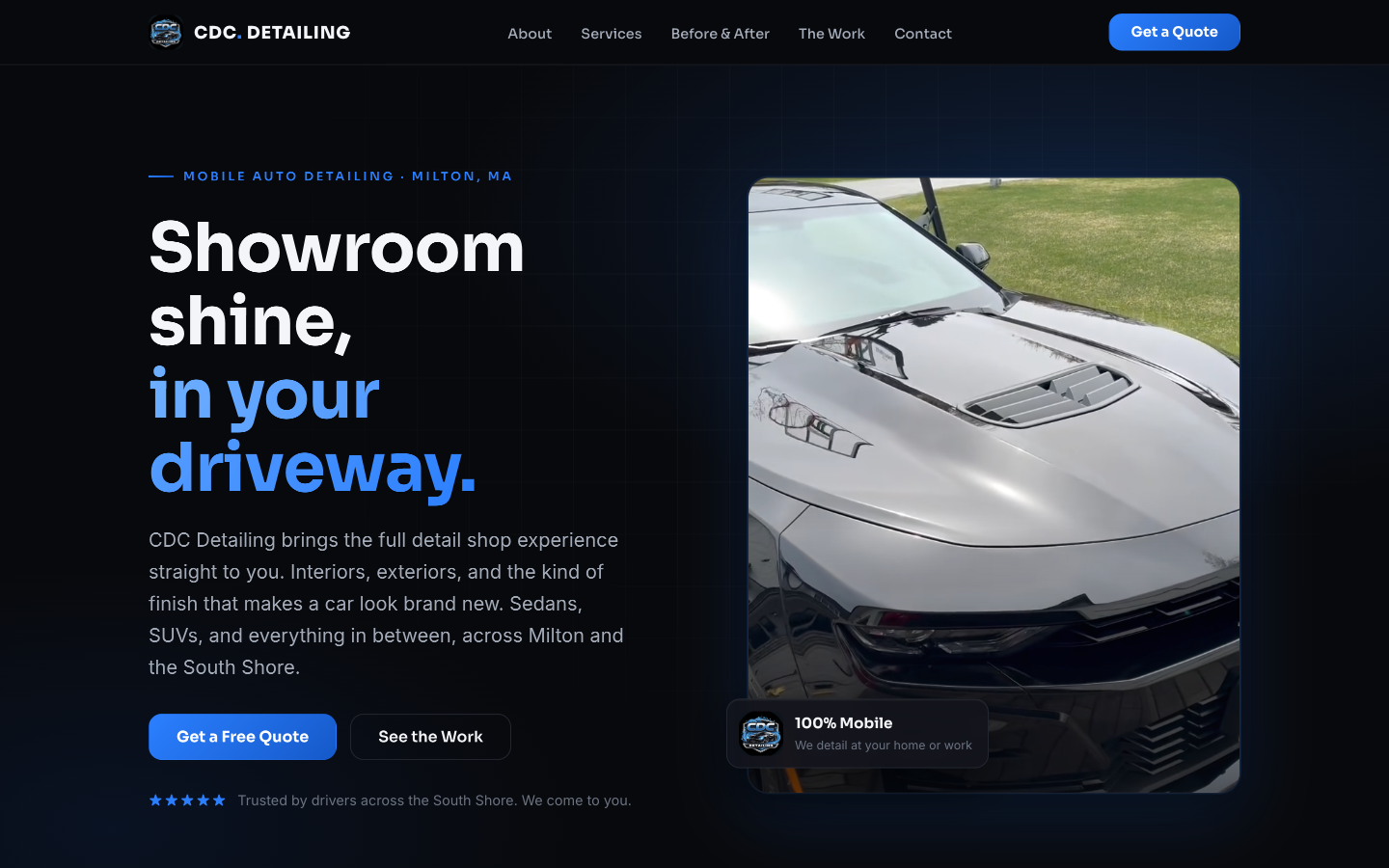 CDC Detailing website screenshot